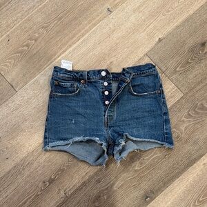 Levi's Blue Jean Shorts with Button-Fly